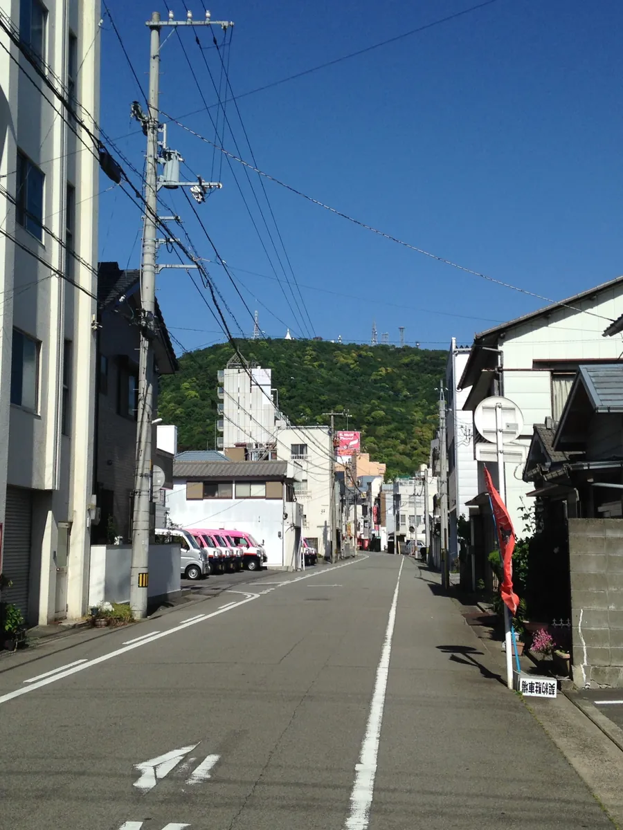 Mount Bizan seen from downtown Tokushima