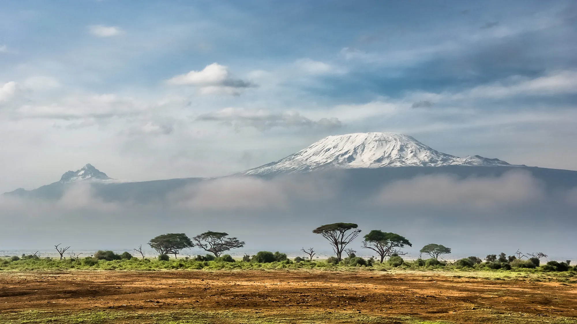 Kilimanjaro seen from Amboseli, Kenya