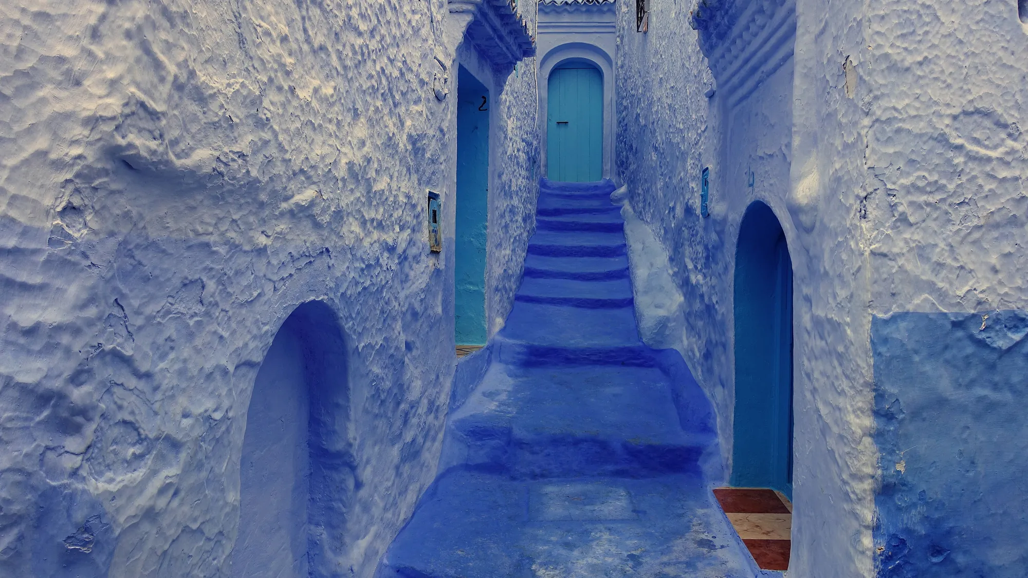 Blue lane in Chefchaouen, Morocco