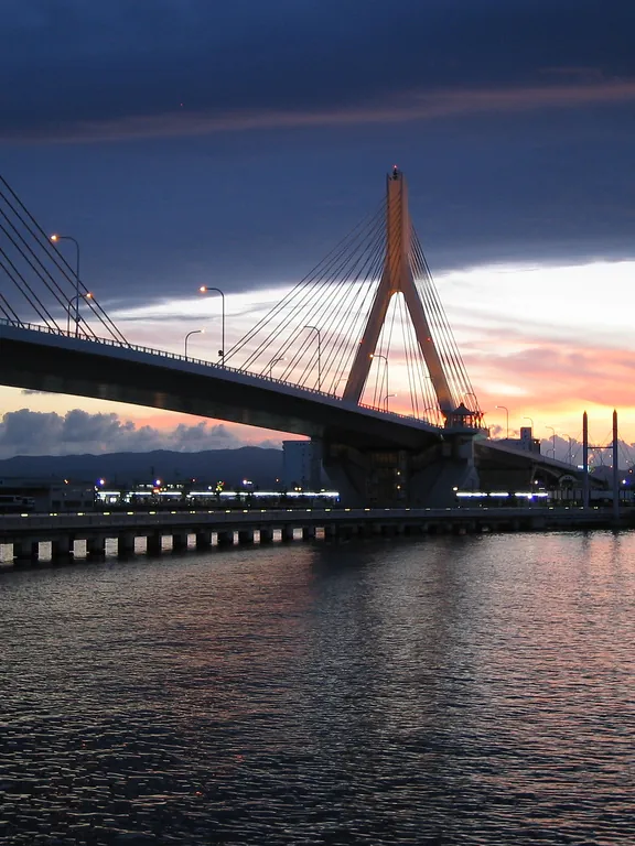 Aomori Bay Bridge at dusk