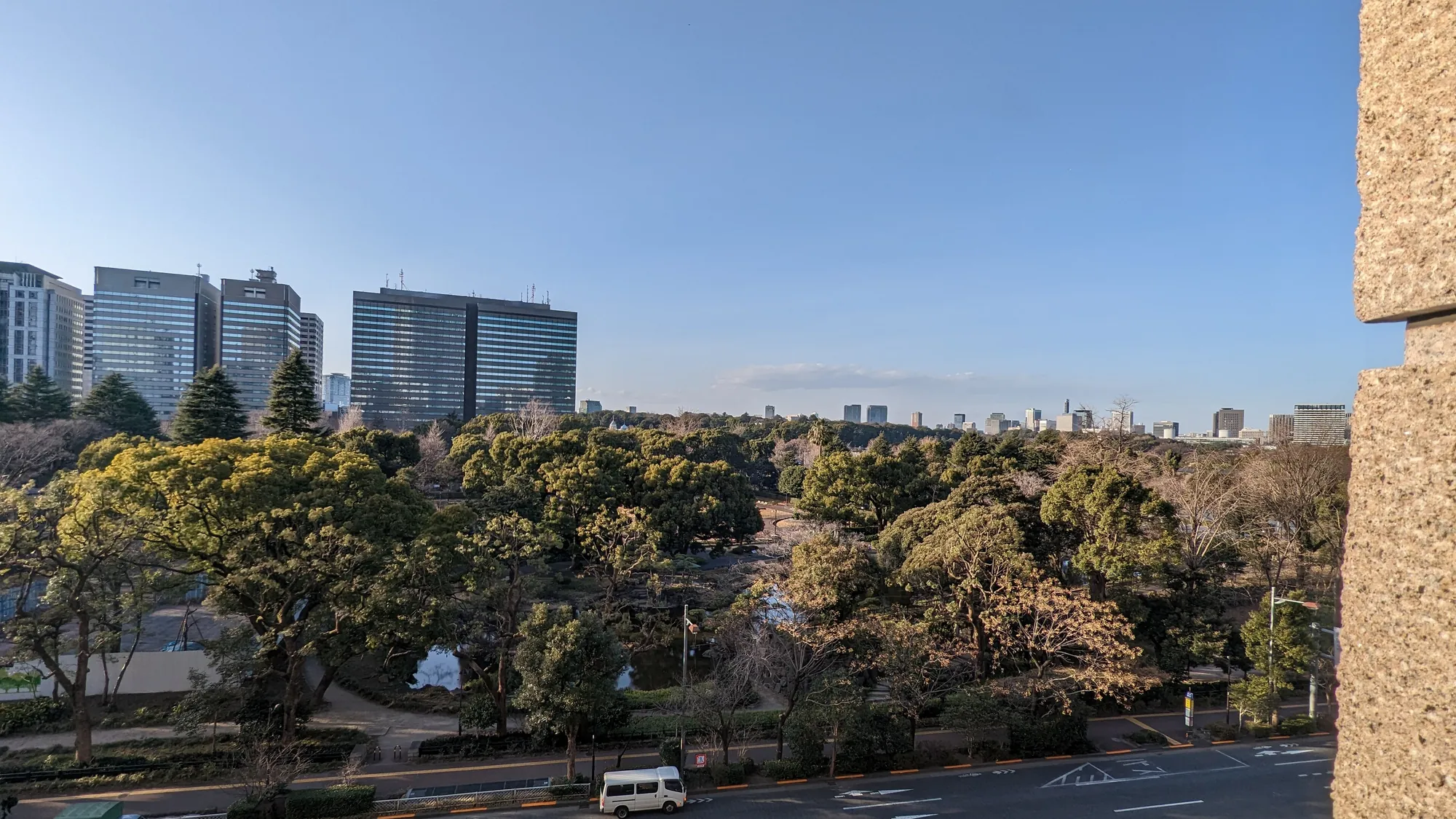 The Imperial Palace gardens seen from Tokyo Midtown Hibiya